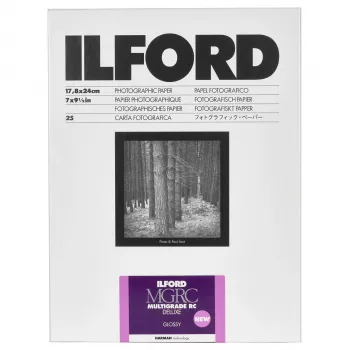 ILFORD MG RC Deluxe 18x24 cm Blizgus Kintamo Kontrasto Juodai Baltas Popierius, 25 Lapų