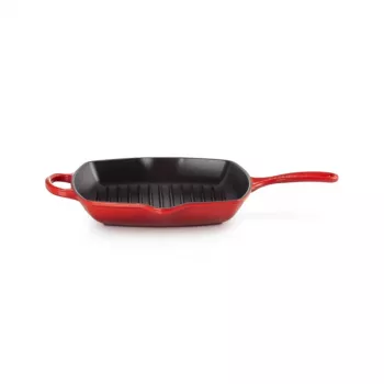 Le Creuset ketaus kvadratinė grilio keptuvė 26 cm vyšninė raudona