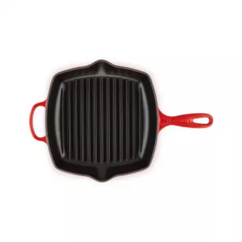 Le Creuset ketaus kvadratinė grilio keptuvė 26 cm vyšninė raudona