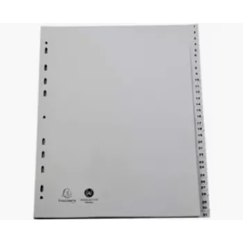 Exacompta 2931E Segtuvas A4 - Pilka - 100% Perdirbtas Polipropilenas - 2 Žiedai 20 mm - Nugarėlė 30 mm - Talpa 180 Lapų