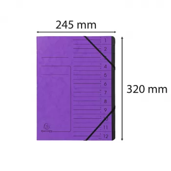 Exacompta Besiplečiantis Dokumentų Segtuvas 12 Skyrių Violetinė Colorspan