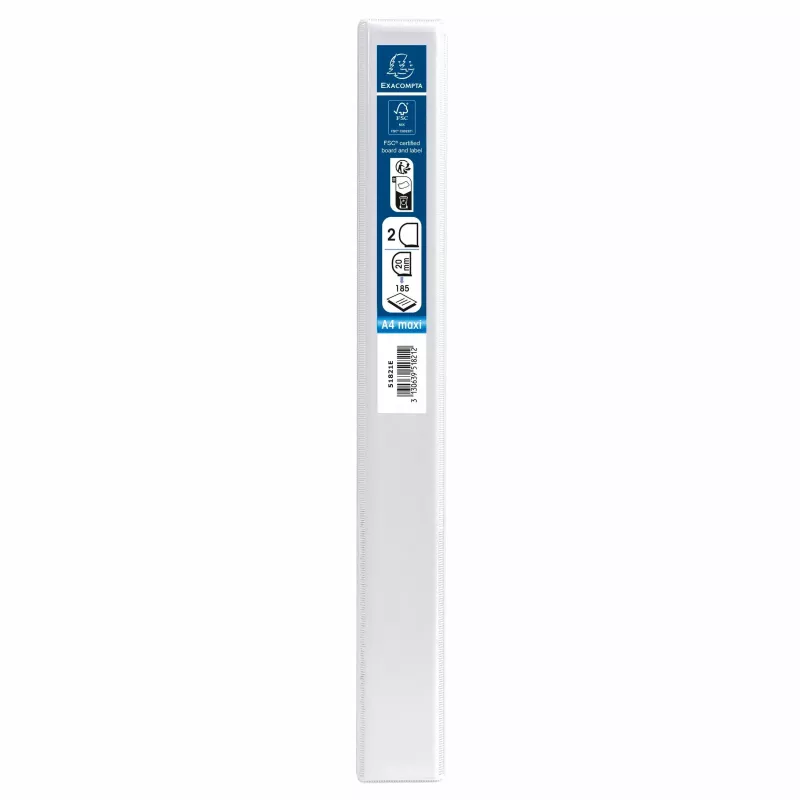 Exacompta A4 Maxi segtuvas su žiedais, baltas, 2D-žiedai 8700292