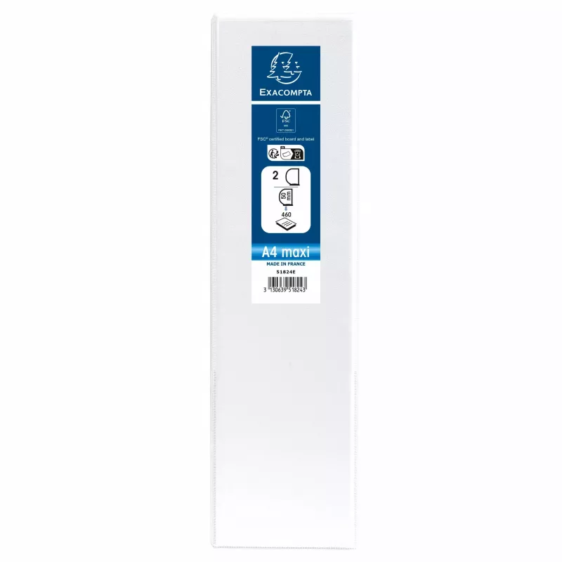 Exacompta A4 Maxi pristatymo segtuvas su D-žiedais baltas 8700232