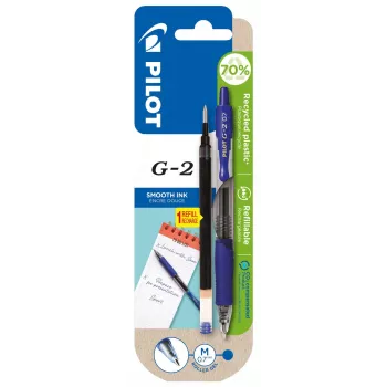 PILOT PEN G2-7 Gel Rollerball Rašiklis 0,7mm Mėlynas + Pildymas