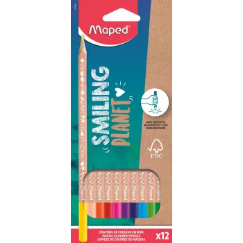 MAPED 12 spalvotų pieštukų rinkinys įvairių spalvų