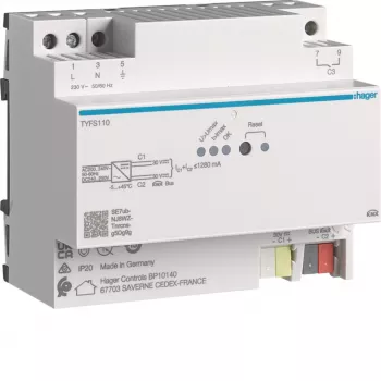 Hager TYFS110 KNX maitinimo šaltinis 2 išėjimai 1280 mA