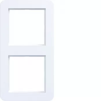Hager C.1 2-Gang Cover Frame Light White Matt WAD7200WM