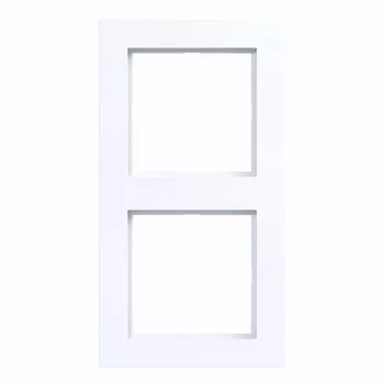 Hager A.1 2-Gang Cover Frame Light White Glossy WAD6200WG