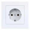 Hager WAS1120WG Kištukinis lizdas su uždedamu dangteliu, A.1 Design Line, šviesiai balta blizgi, IP44, 16A, 250V, bevaržčiai gnybtai