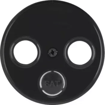 Hager WLF1068BG Centrinė plokštelė antenos lizdui 2 ir 3 skylėms R.Classic juoda