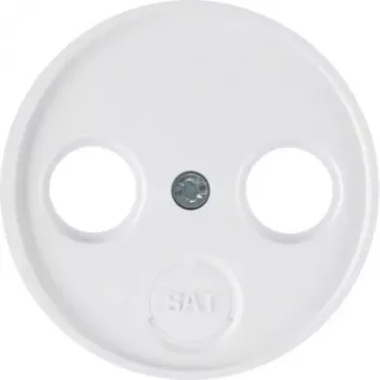 Hager WLF1068WG Centrinė plokštelė antenos lizdui 2 ir 3 skylutėms, poliarinė balta blizgi, System r.Classic