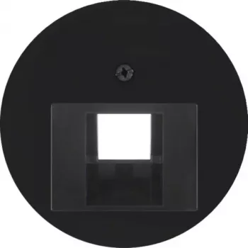 HAGER WLF1007BG centrinė plokštelė UAE/RJ45 lizdui, Berker R.Classic, juoda blizgi