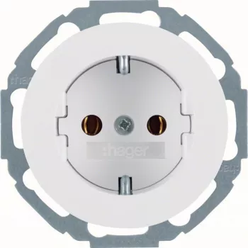 Hager WLS1100WG SCHUKO lizdas R.Classic poliarinė balta blizgi