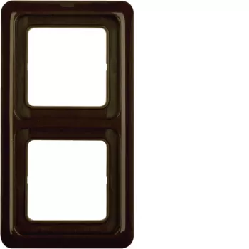 Hager WWD1200BR rėmelis 2-iems lizdams su tarpine, įleidžiamas, IP44, rudas blizgus