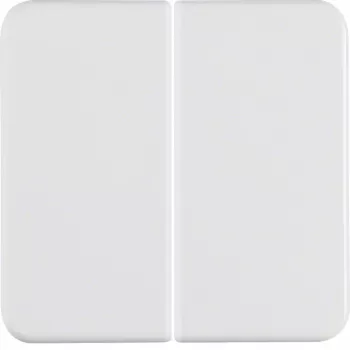 Hager WWW2000PW 2-Gang Rocker Switch Key, Polar White Glossy, IP44, Flush-Mounted