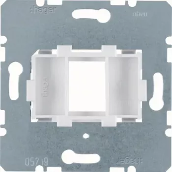 Hager WDF4612W Modular Jack Support Plate 1-Port White