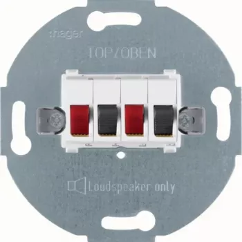 Hager WDF4800PW2 Stereo Speaker Connection Module Polar White Matt Flush-Mounted Module Insert