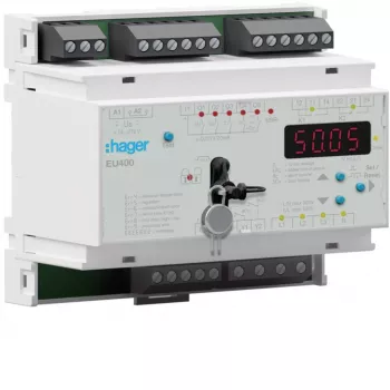 Hager EU400 tinklo apsaugos relė NA apsaugai VDE AR-N 4105 24 V AC/DC
