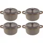 Staub Mini Cocotte rinkinys 4 vnt. keraminiai apvalūs antikvariniai pilki 10 cm