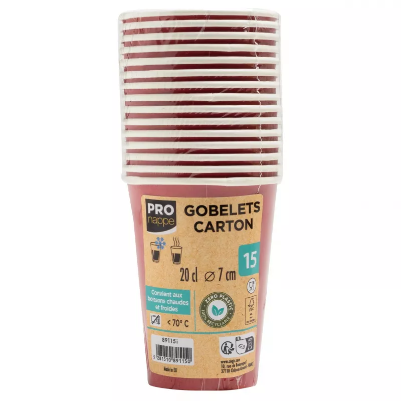 PROnappe 15 vienkartiniai kavos puodeliai 200 ml (7 oz) – balti popieriniai puodeliai karštiems ir šaltiems gėrimams