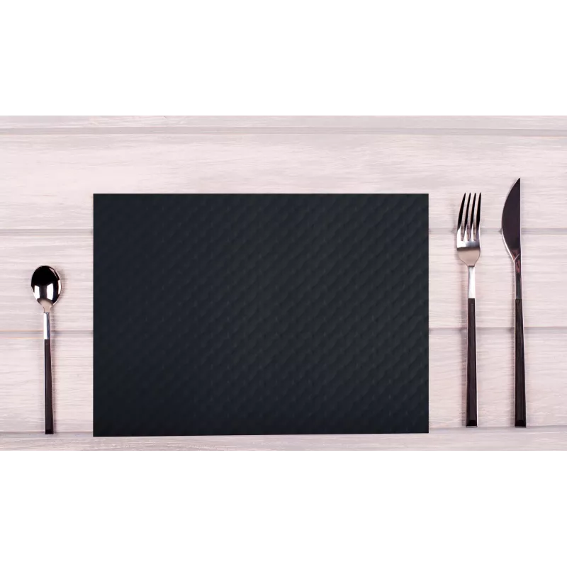 PROnappe Disposable Placemat 400 x 300 mm Black Embossed Slightly Satinized Paper