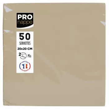 PROnappe popierinės servetėlės smėlio-rudos 2 sluoksnių 20 x 20 cm 50 vnt.