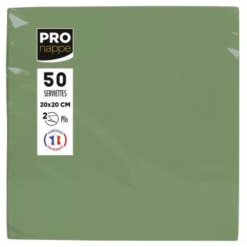 PROnappe Olive Green 2-Ply Napkins 20 x 20 cm 50-Pack
