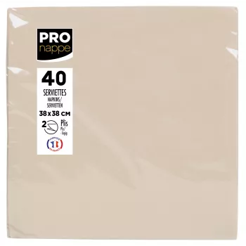 PROnappe Servetėlės Cream 2-Ply 19.0 x 19,0 cm 40 vnt.