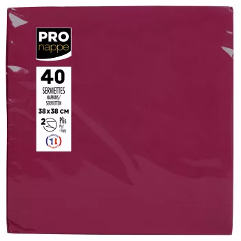 PROnappe Popierinės servetėlės Bordeaux 2 sluoksnių 19,0 x 19,0 cm 40 vnt.