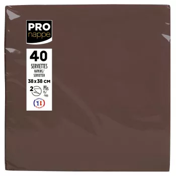 PROnappe servetės rudos 2 sluoksnių 19,0 x 19,0 cm 40 vnt.