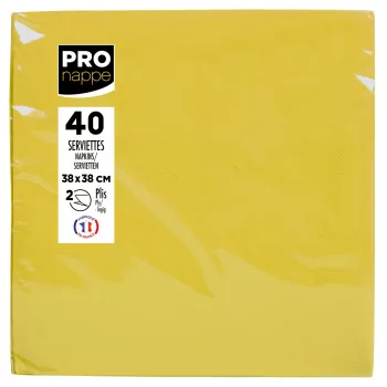 PROnappe Popierinės Servetėlės Geltonos 2-Sluoksnės 19,0 x 19,0 cm 40 Vnt