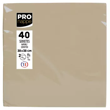 PROnappe Servetėlės Smėlio-Rudos 2 Sluoksnių 19,0 x 19,0 cm 40 Vnt