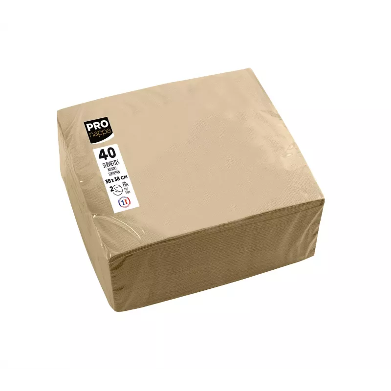PROnappe Servetėlės Smėlio-Rudos 2 Sluoksnių 19,0 x 19,0 cm 40 Vnt