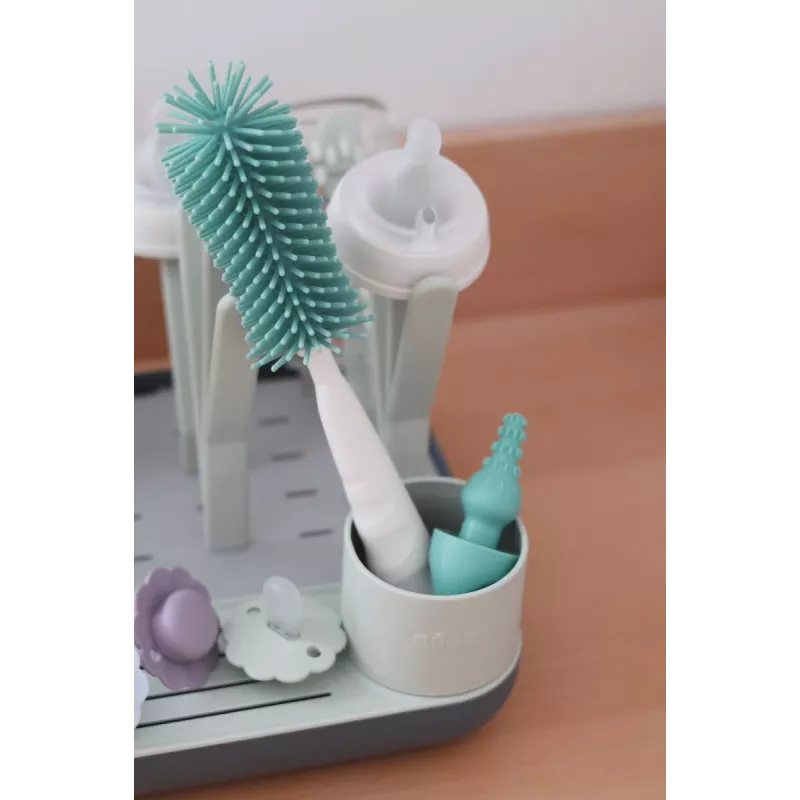 Beaba Silicone Bottle and Teat Brush Sage Green