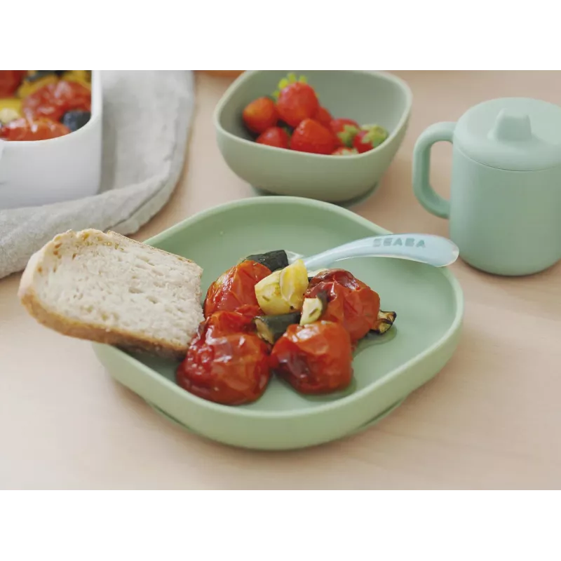 Beaba Silicone Suction Plate Sage Green