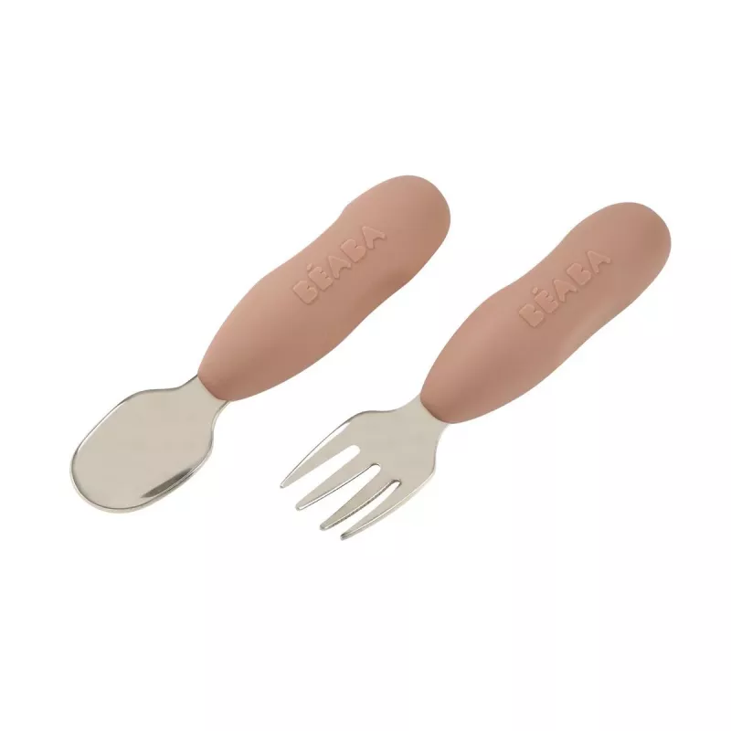 Beaba First Cutlery Set Stainless Steel Praline