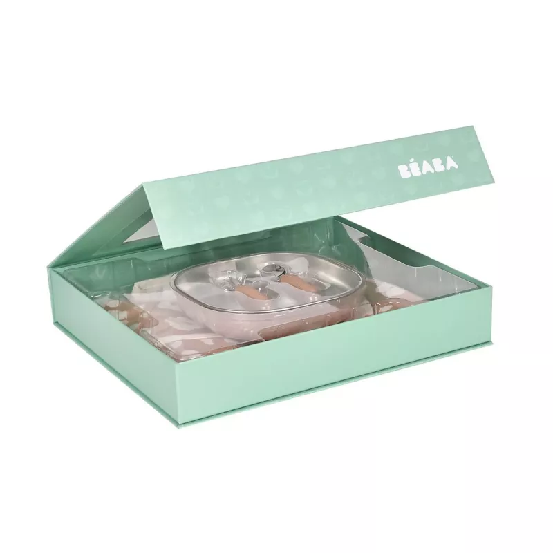 Beaba First Meals 3-in-1 Gift Set (Plate, Cutlery Set, Bib) Savannah Bloom