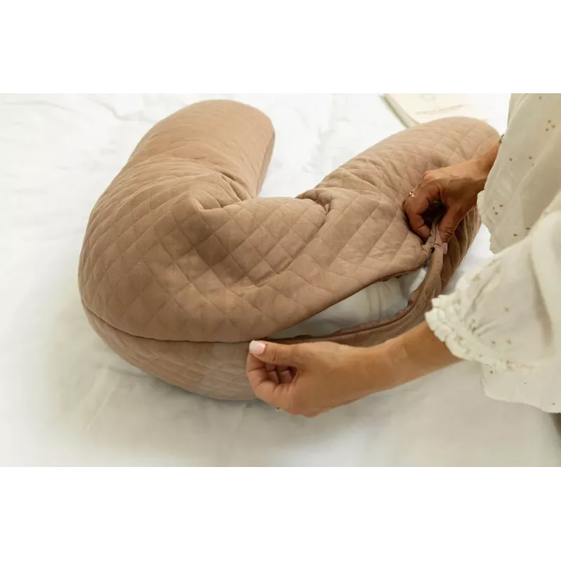 Beaba Big Flopsy Maternity and Nursing Pillow Fleur de Coton Cacao