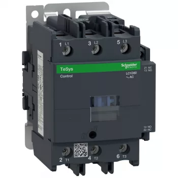 APC Schneider Electric LC1D80P7 TeSys D kontaktoriaus, 3 polių, 80 A, 230 V AC ritė, 1 NO + 1 NC pagalbiniai kontaktai