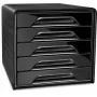 CEP Office Solution Smoove Drawer Box Black DIN A4 su 5 stalčiais