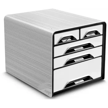 CEP Office Solution Smoove Drawer Box Black/White DIN A4 su 5 stalčiais