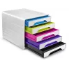 CEP Office Solution Smoove 5-Drawer Desktop Organizer, DIN A4, White/Multicolour
