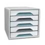 CEP Office Solution Smoove Drawer Box White with Color Lines DIN A4 5 Drawers
