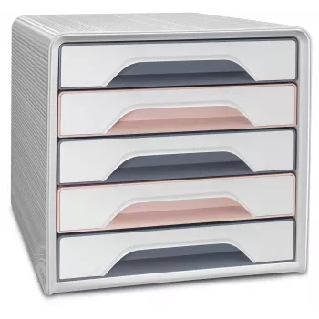 CEP Office Solution Smoove Mineral Drawer Storage Box 5 Drawers Powder Pink Polystyrene