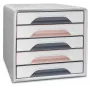 CEP Office Solution Smoove Mineral Drawer Storage Box 5 Drawers Powder Pink Polystyrene