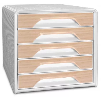 CEP Office Solution Smoove Silva Drawer Box 5 Drawers White/Beech Polystyrene Patented