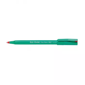 Pentel Fine Point R50 rašiklis su voleliu - raudonas - 0,5 mm plonas antgalis - 12 vnt. pakuotė