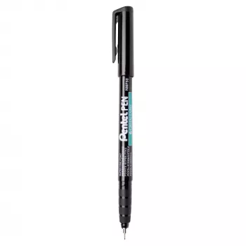 Pentel NMF50 Permanent Marker Superfine Tip 0.3mm Line Black Pack 12