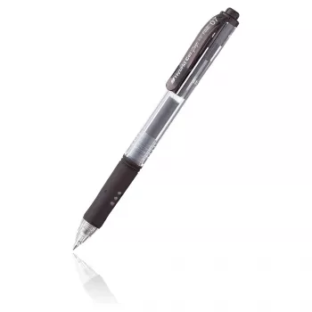 Pentel Hybrid Gel Grip rašiklis su gelio rašalu - juodas - 0,7 mm - vidutinis - permatomas korpusas - metalinis antgalis