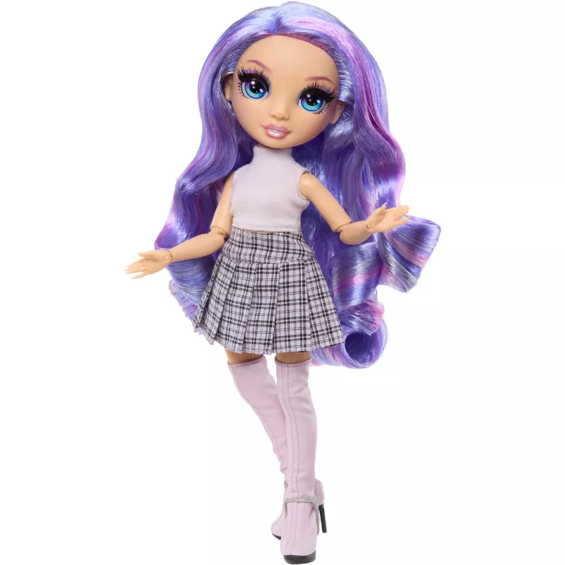 MGA Rainbow High Violet Willow mados lėlė su 2 aprangomis ir aksesuarais